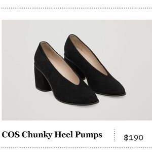 COS Black Suede Chunky Heel